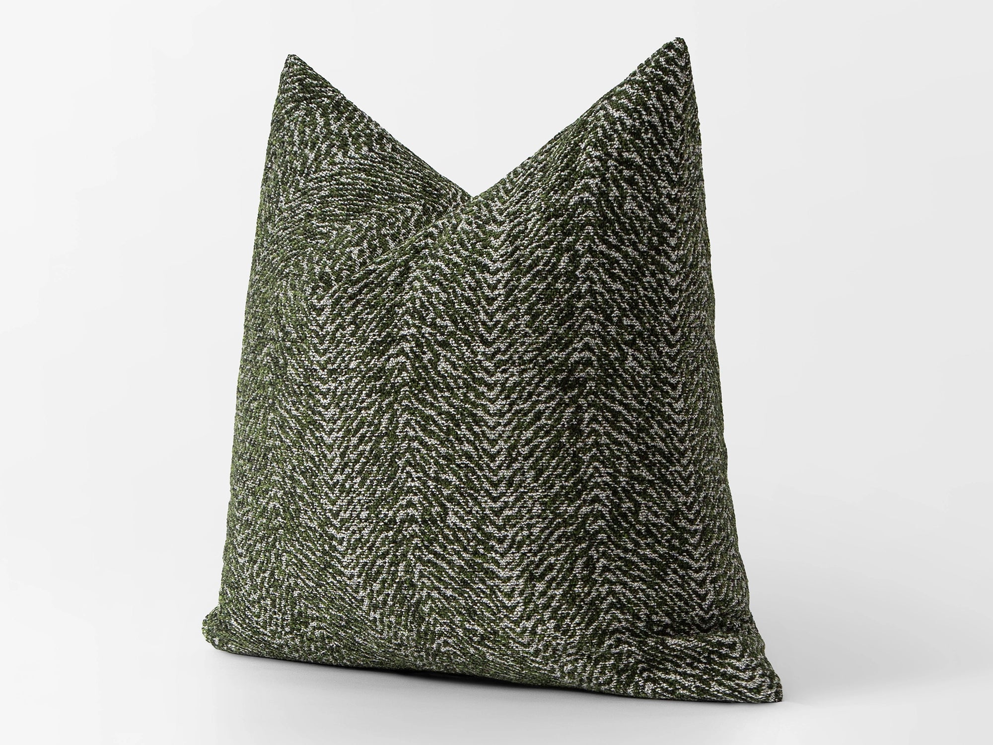 Green Chevron Textured Pillow Cover