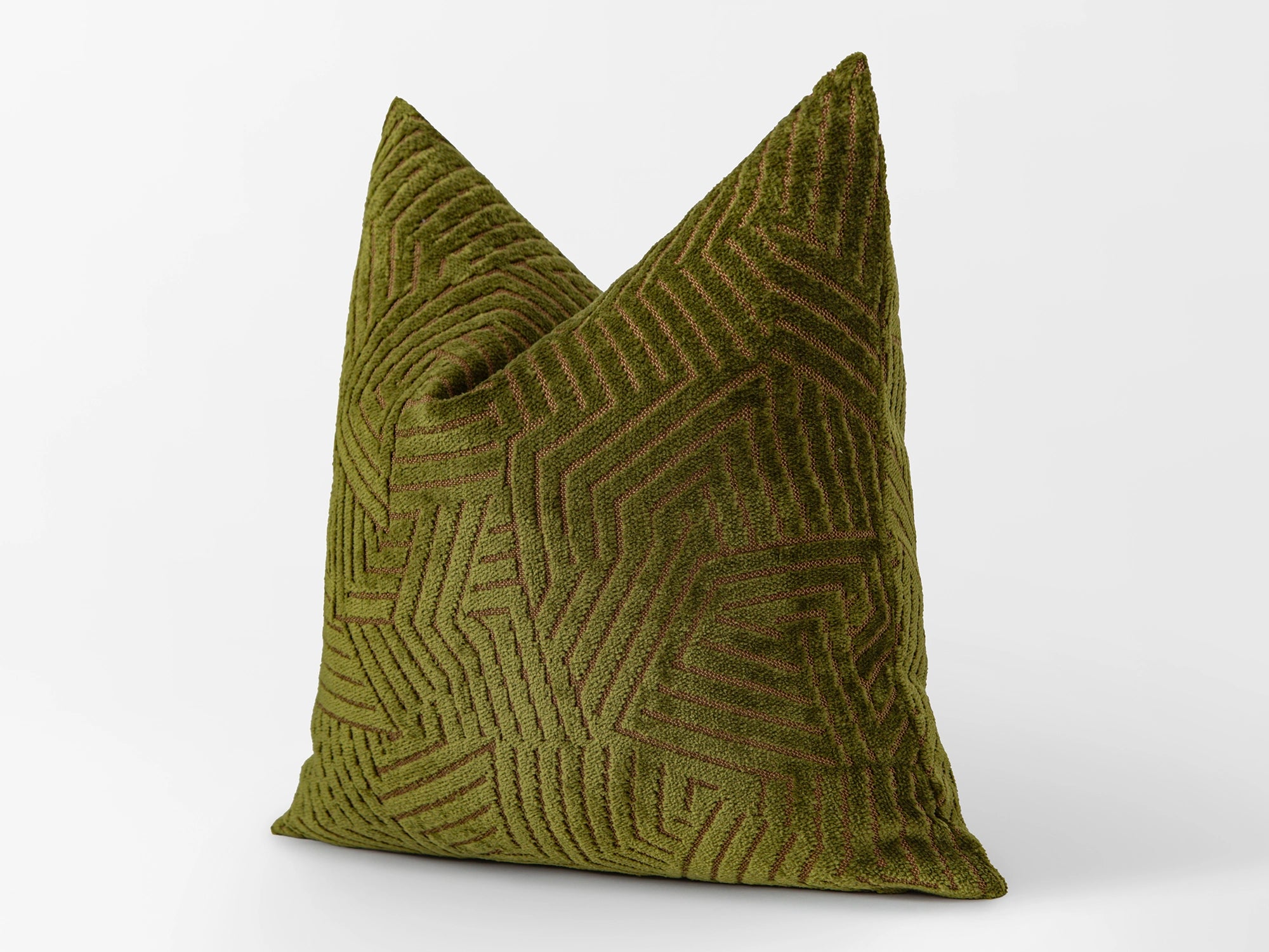 Green Geometric Textured Pillow Cover