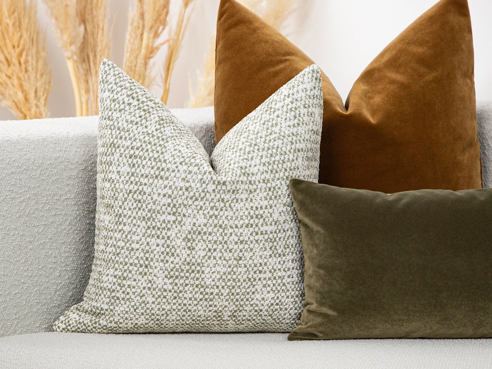 Green and Ivory Striped Pillow Cover