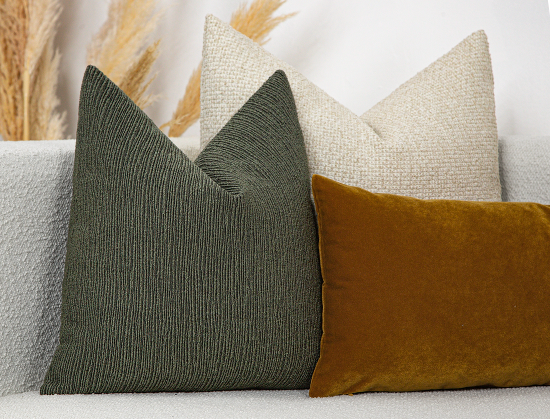 Green Linear Textured Pillow Cover - District