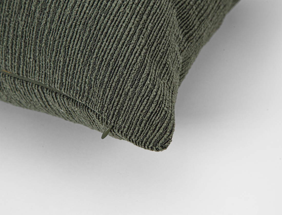 Green Linear Textured Pillow Cover - District