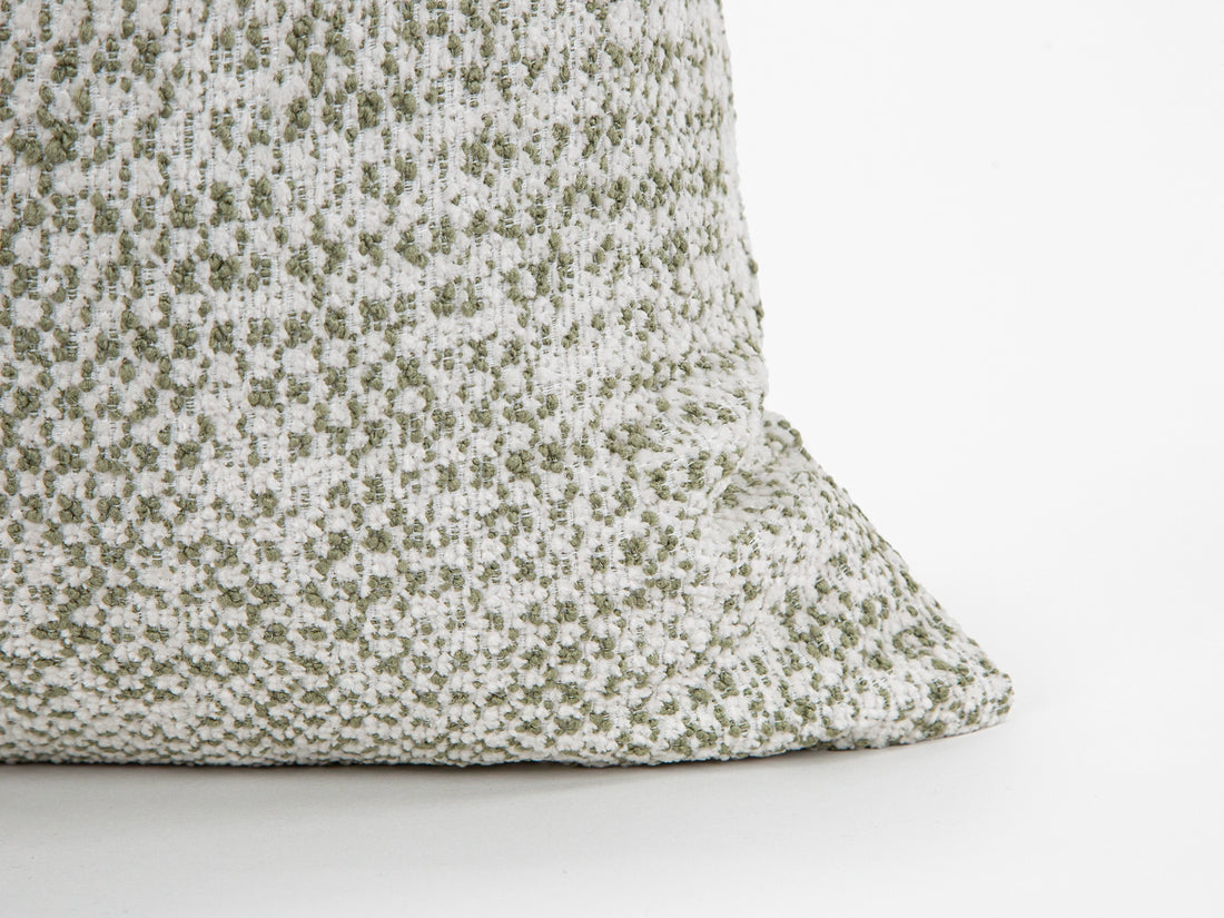 Green and Ivory Striped Pillow Cover