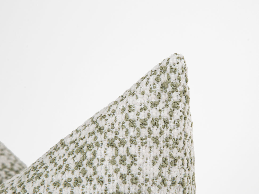 Green and Ivory Striped Pillow Cover