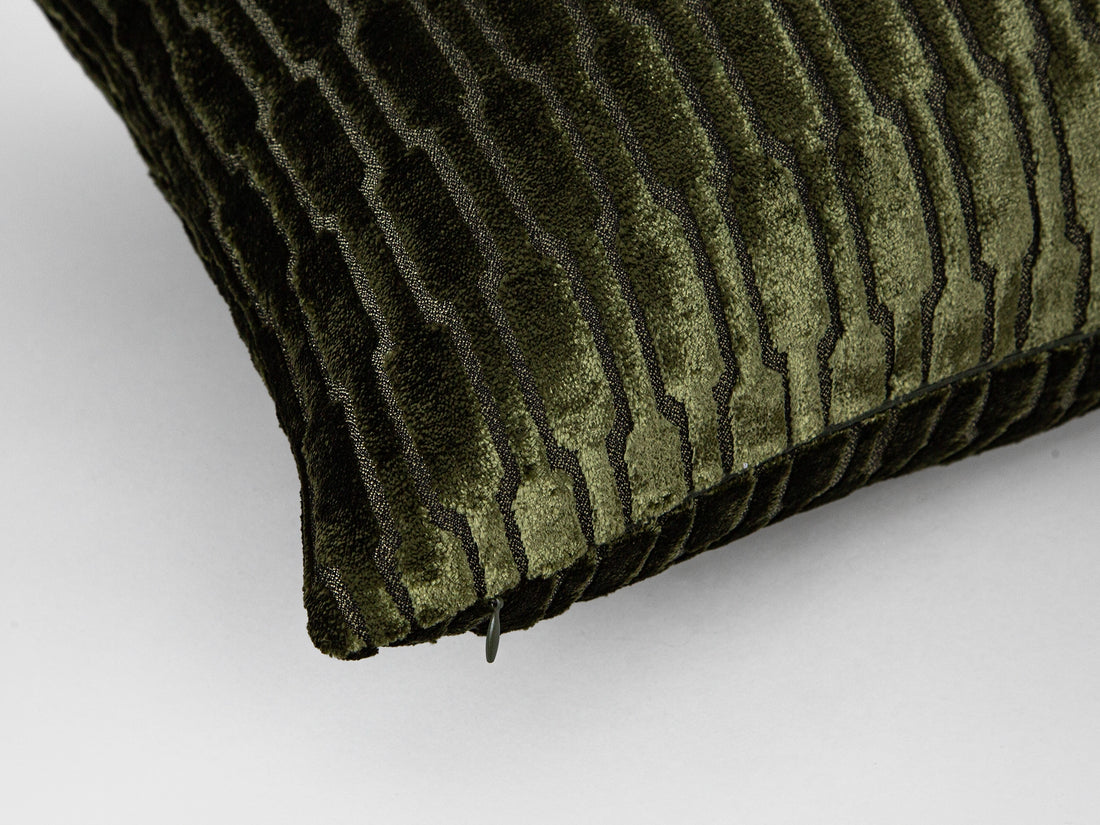 Green Textured Luxury Velvet Pillow Cover