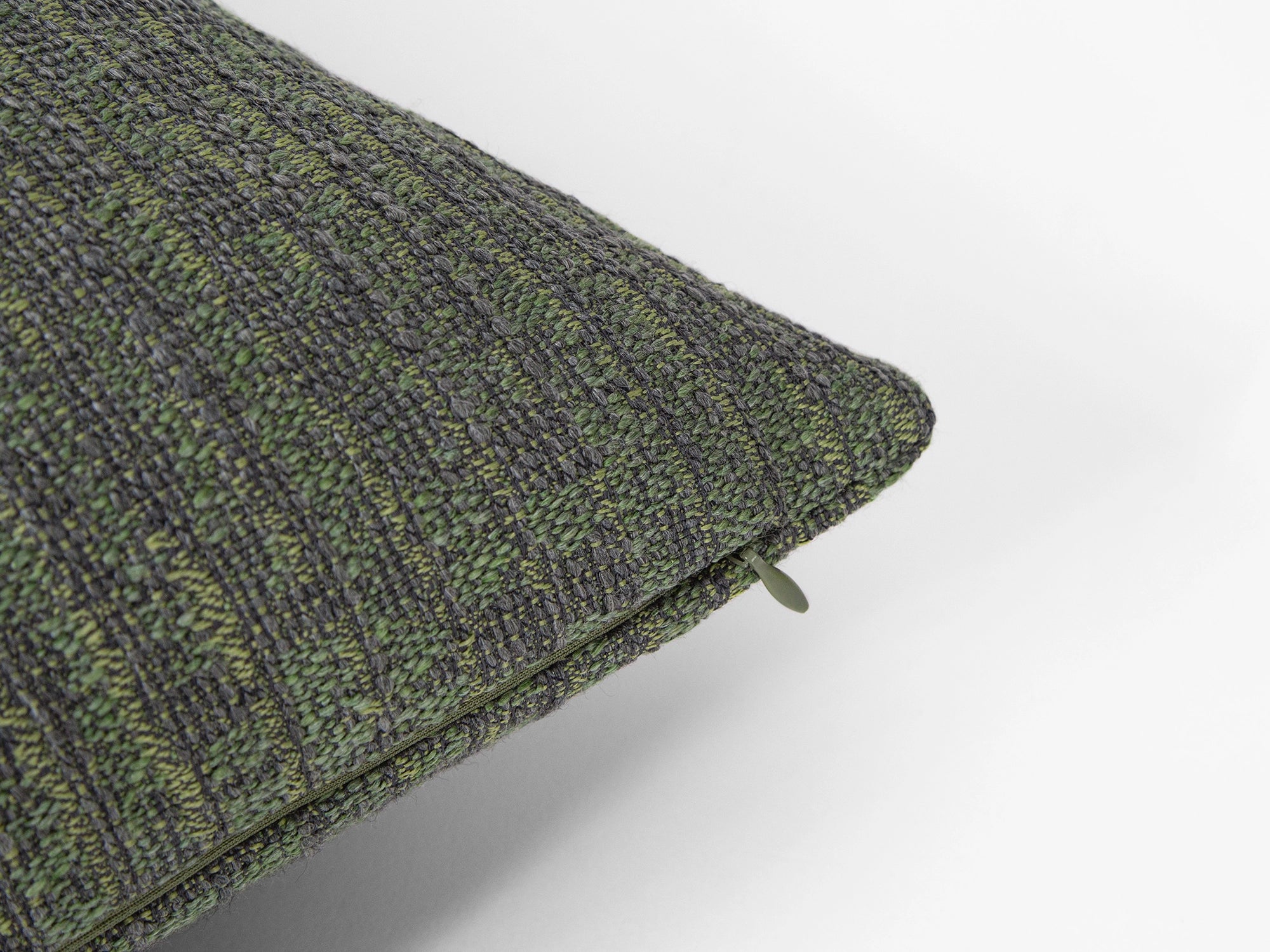 Green and Gray Woven Pillow Cover