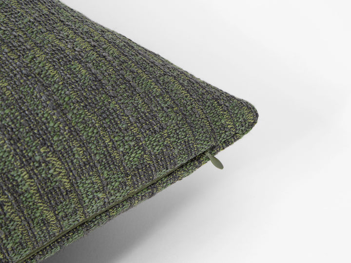 Green and Gray Woven Pillow Cover