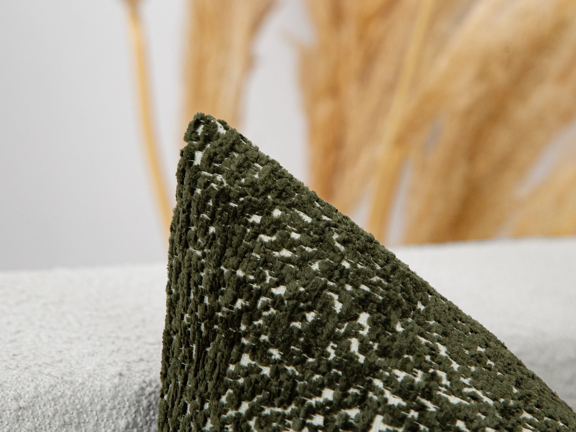 Green Plush Textured Pillow Cover – Haven