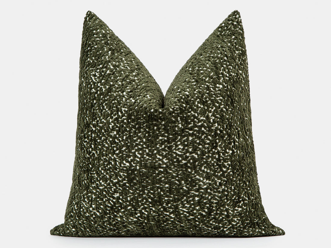Green Plush Textured Pillow Cover – Haven