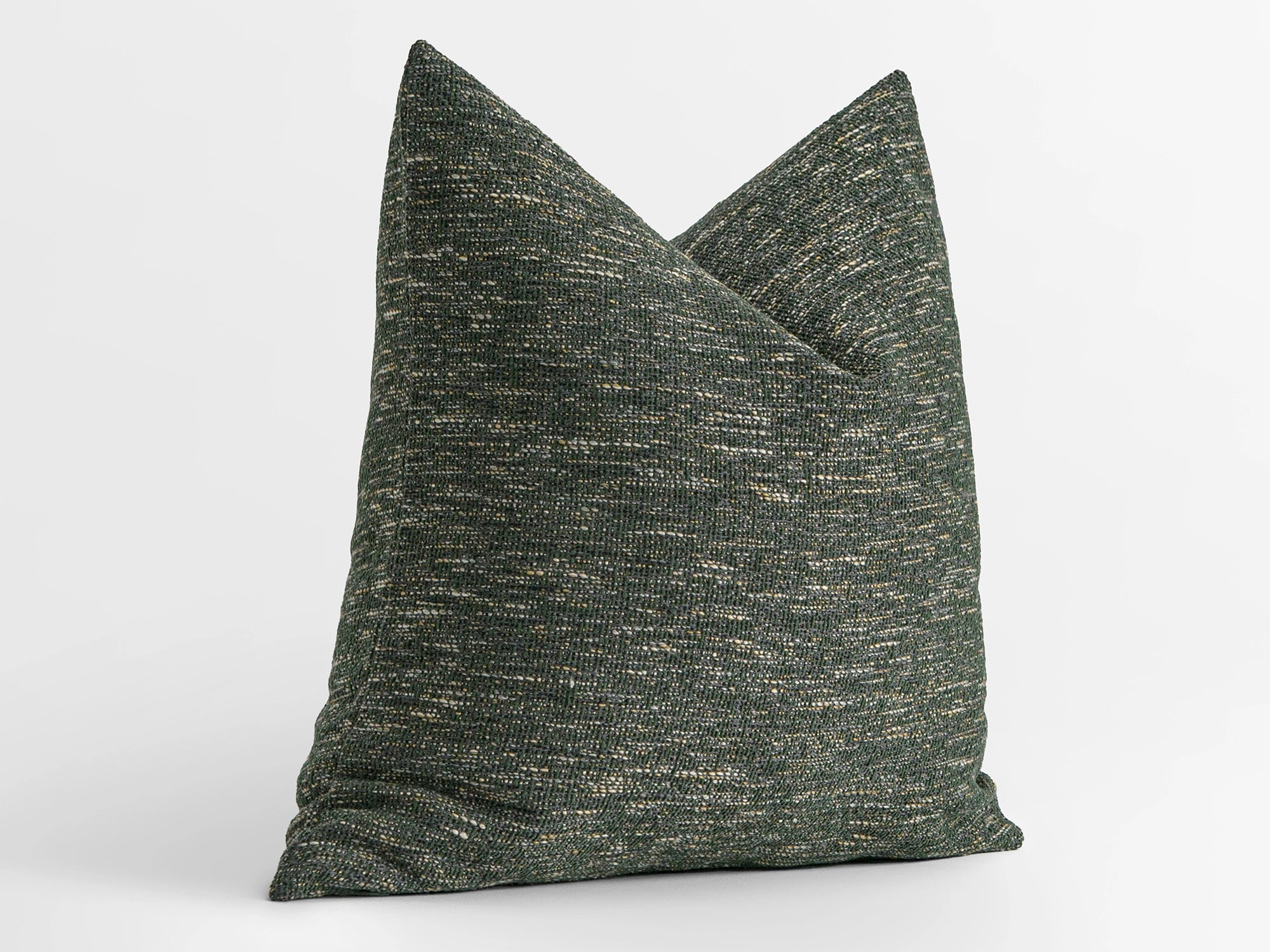 Green Boho Woven Linen Pillow Cover