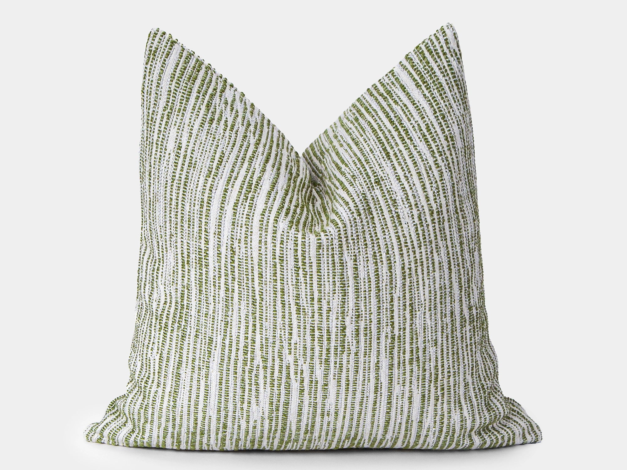 Green and Ivory Striped Pillow Cover