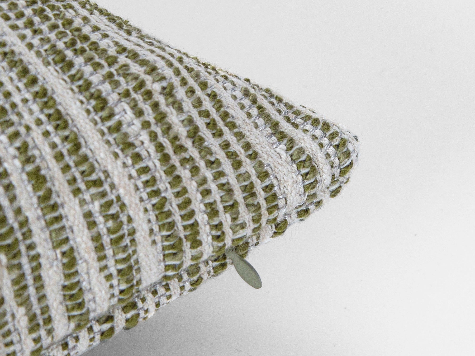 Green and Ivory Striped Pillow Cover