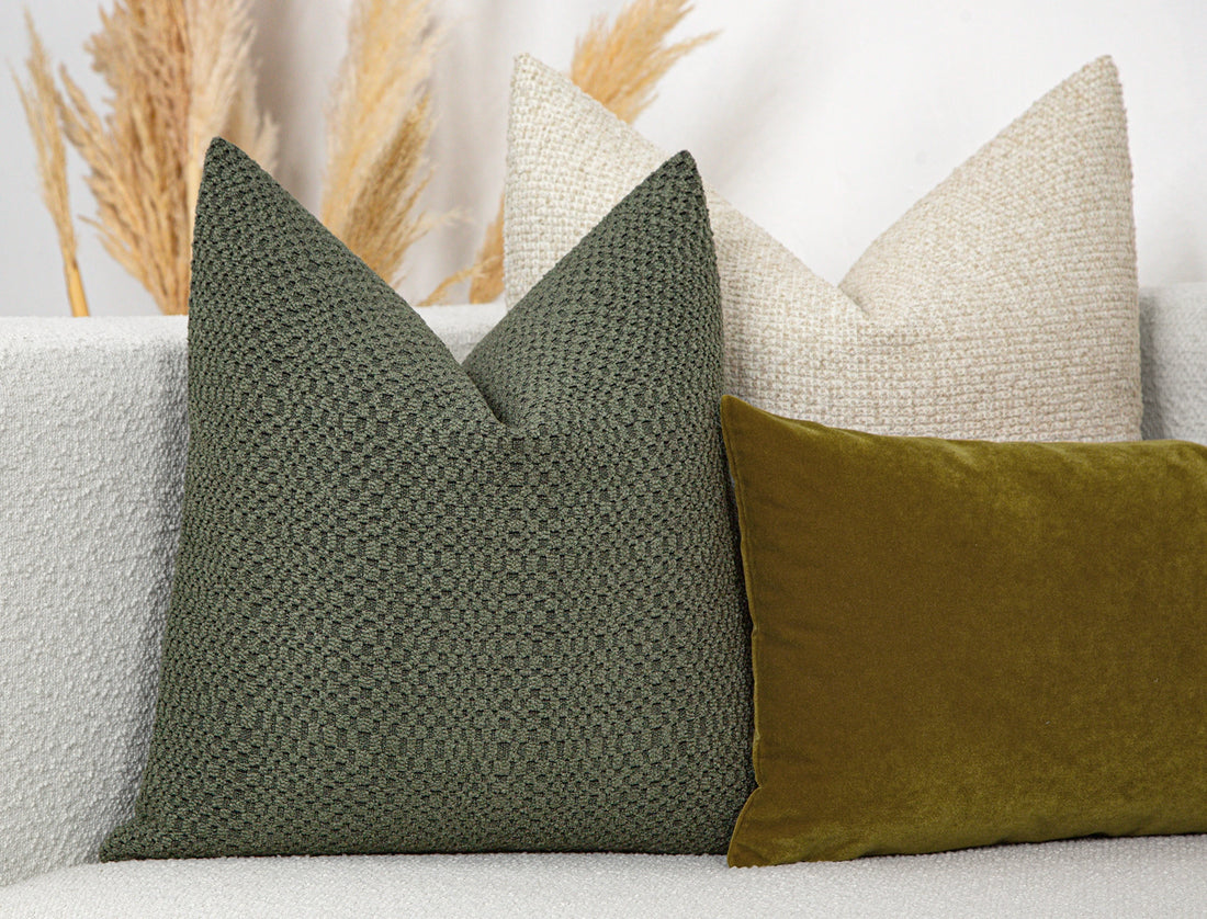 Green Tactile Textured Pillow Cover - District