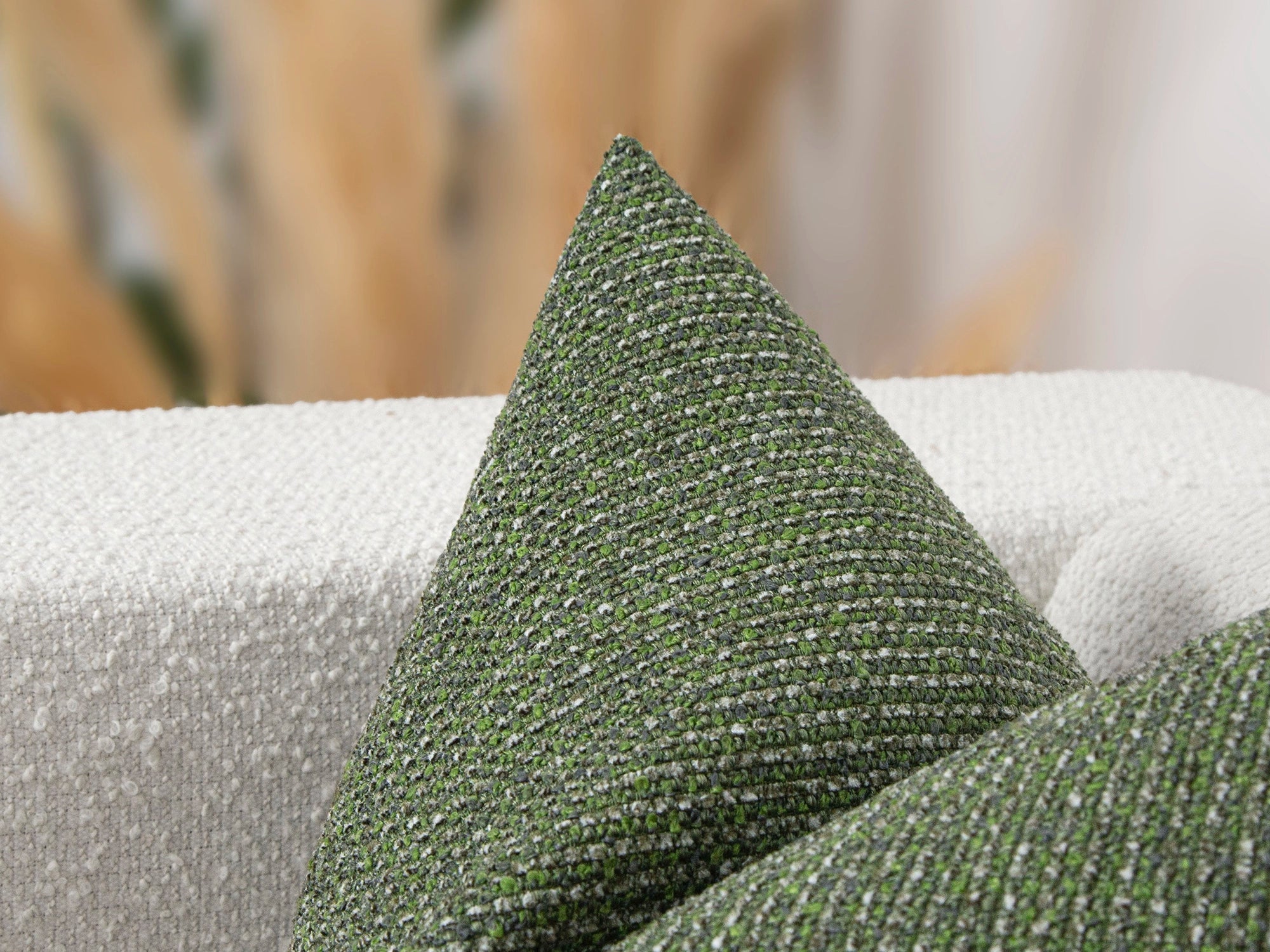 Green Striped Boho Pillow Cover