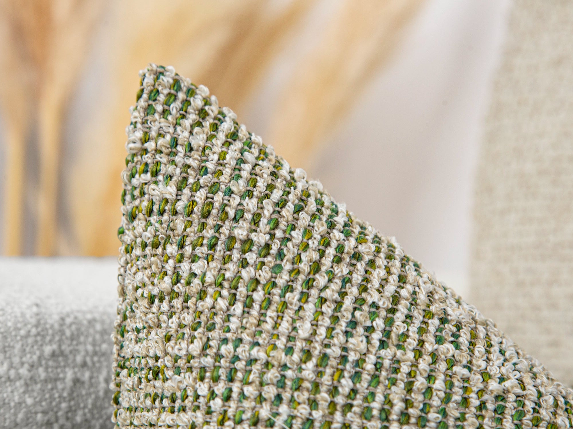 Light Green Textured Pillow Cover