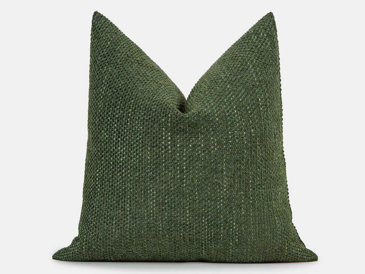 Green Textured Pillow Cover