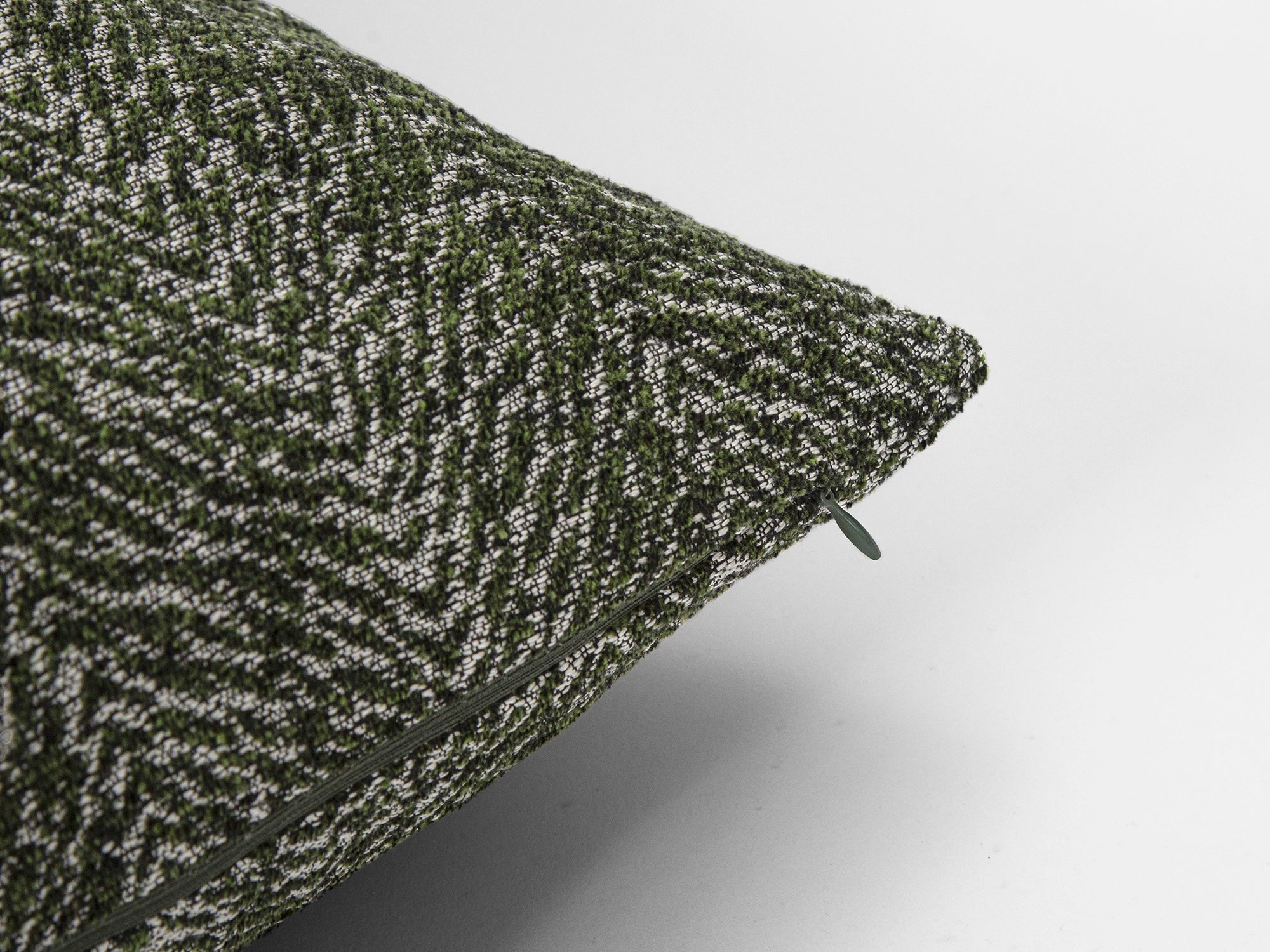 Green Chevron Textured Pillow Cover