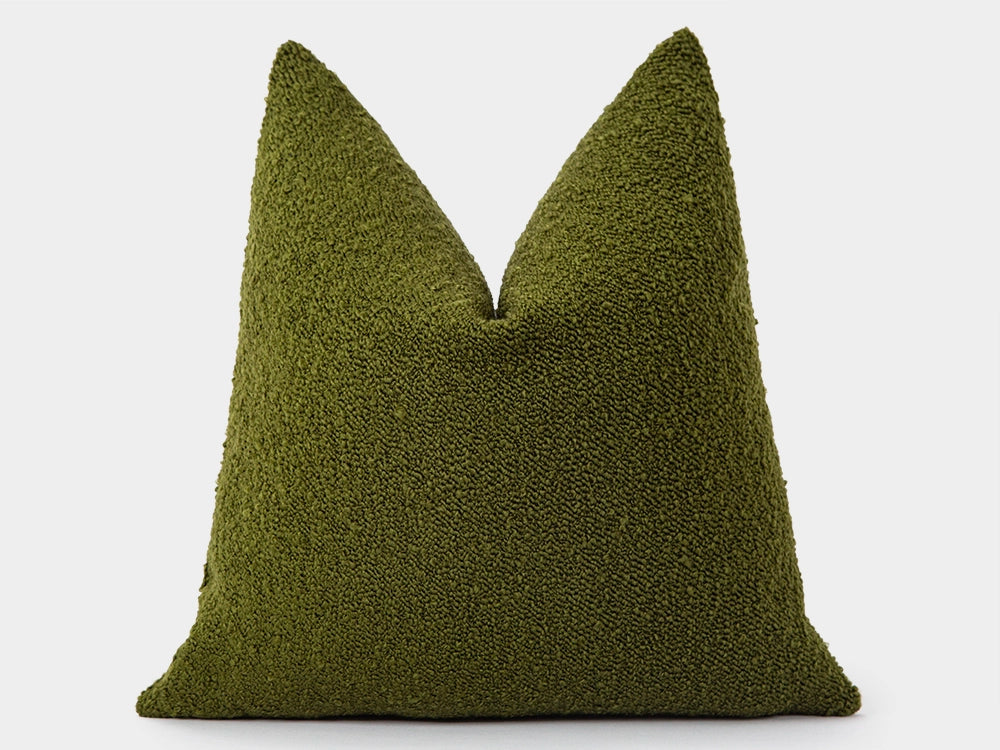 Green Boucle Super Soft Pillow Cover