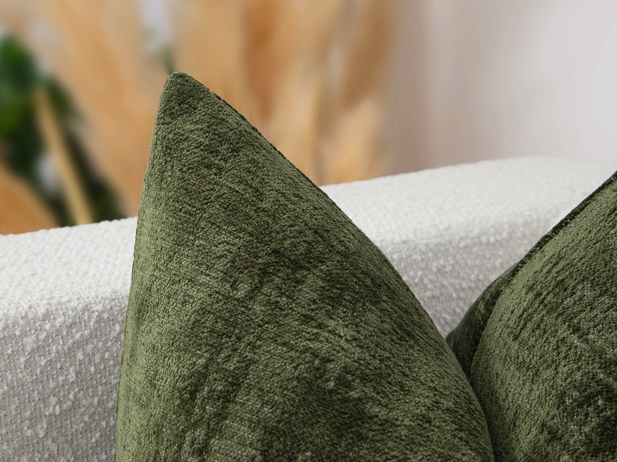 Green Textured Pillow Cover