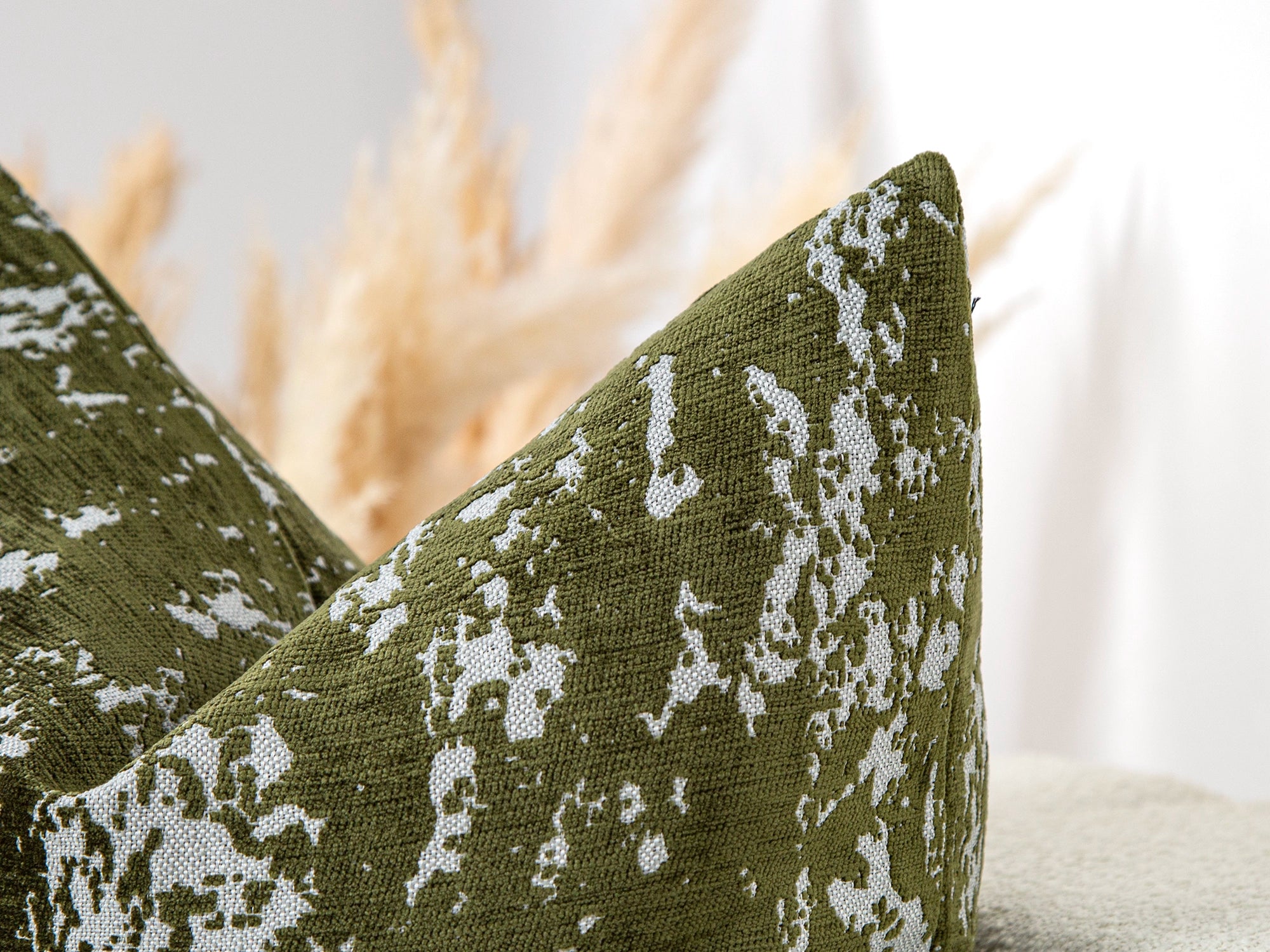Green Abstract Textured Pillow Cover