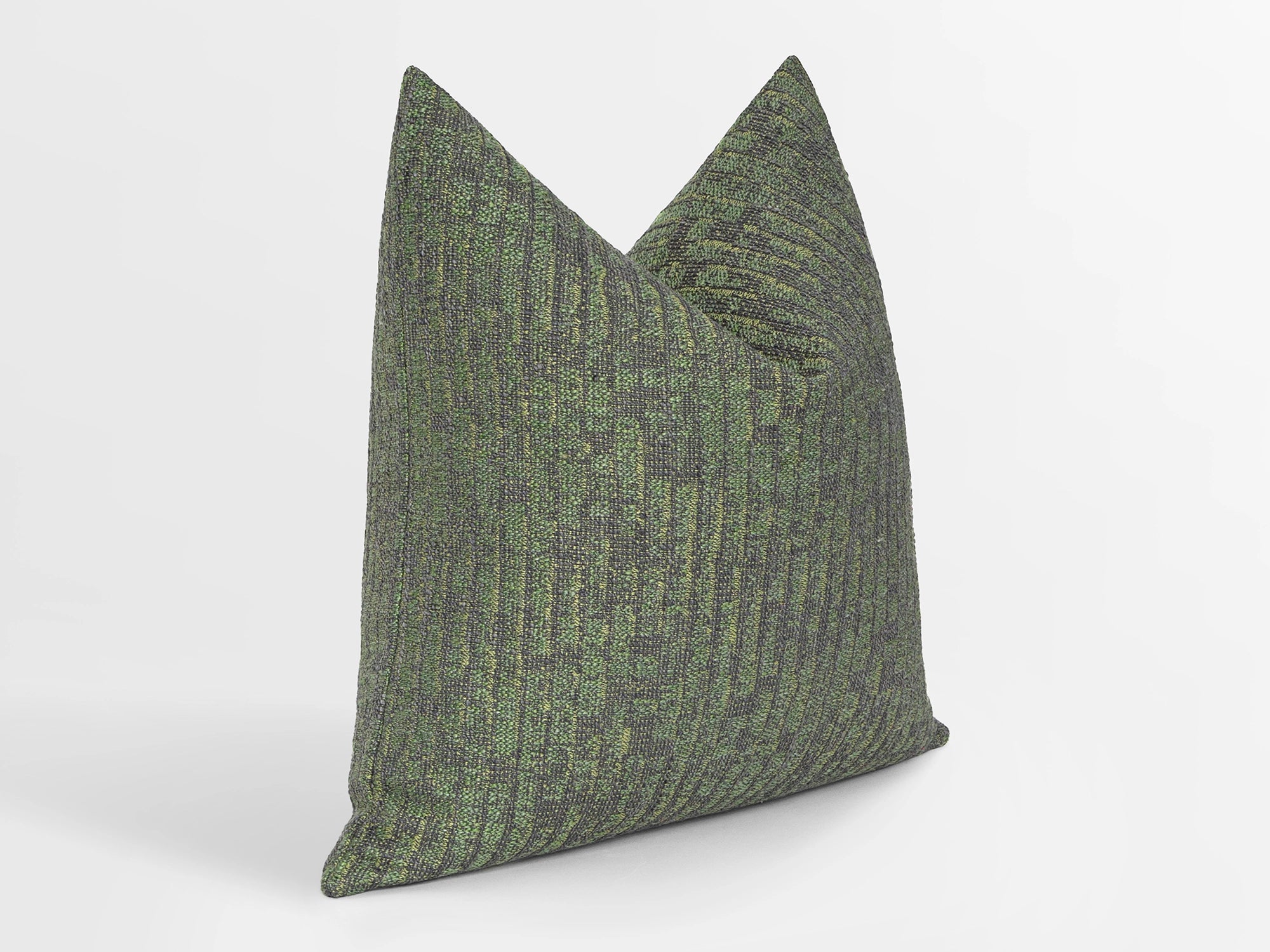 Green and Gray Woven Pillow Cover