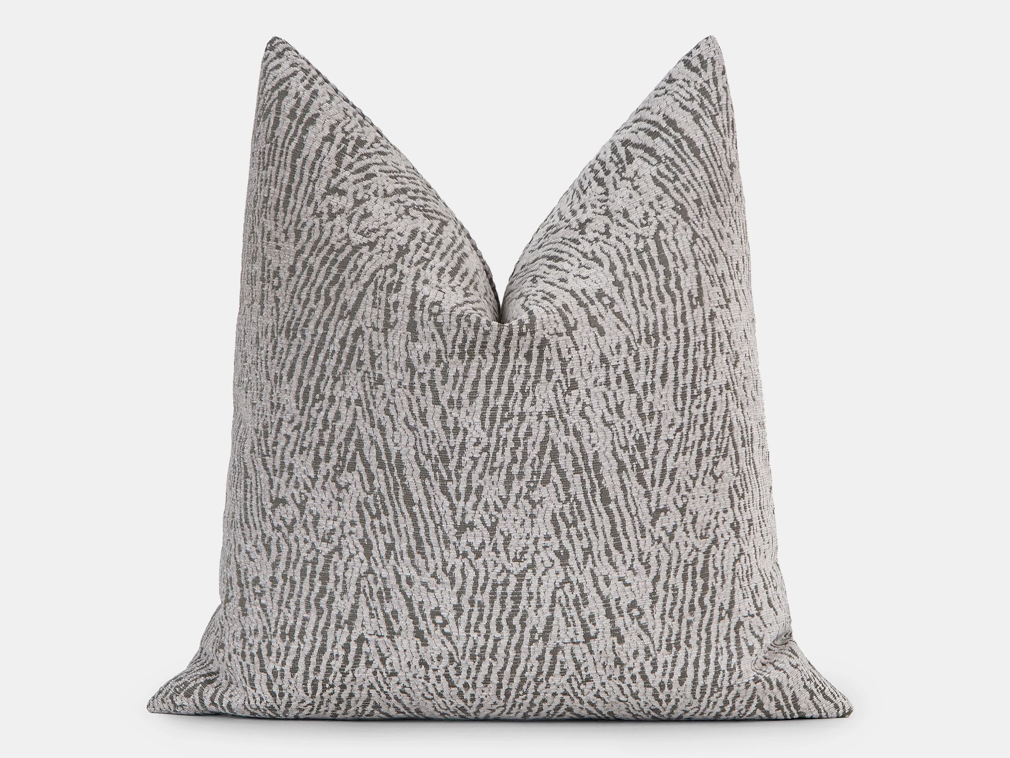 Greige Abstract Zebra Textured Pillow Cover
