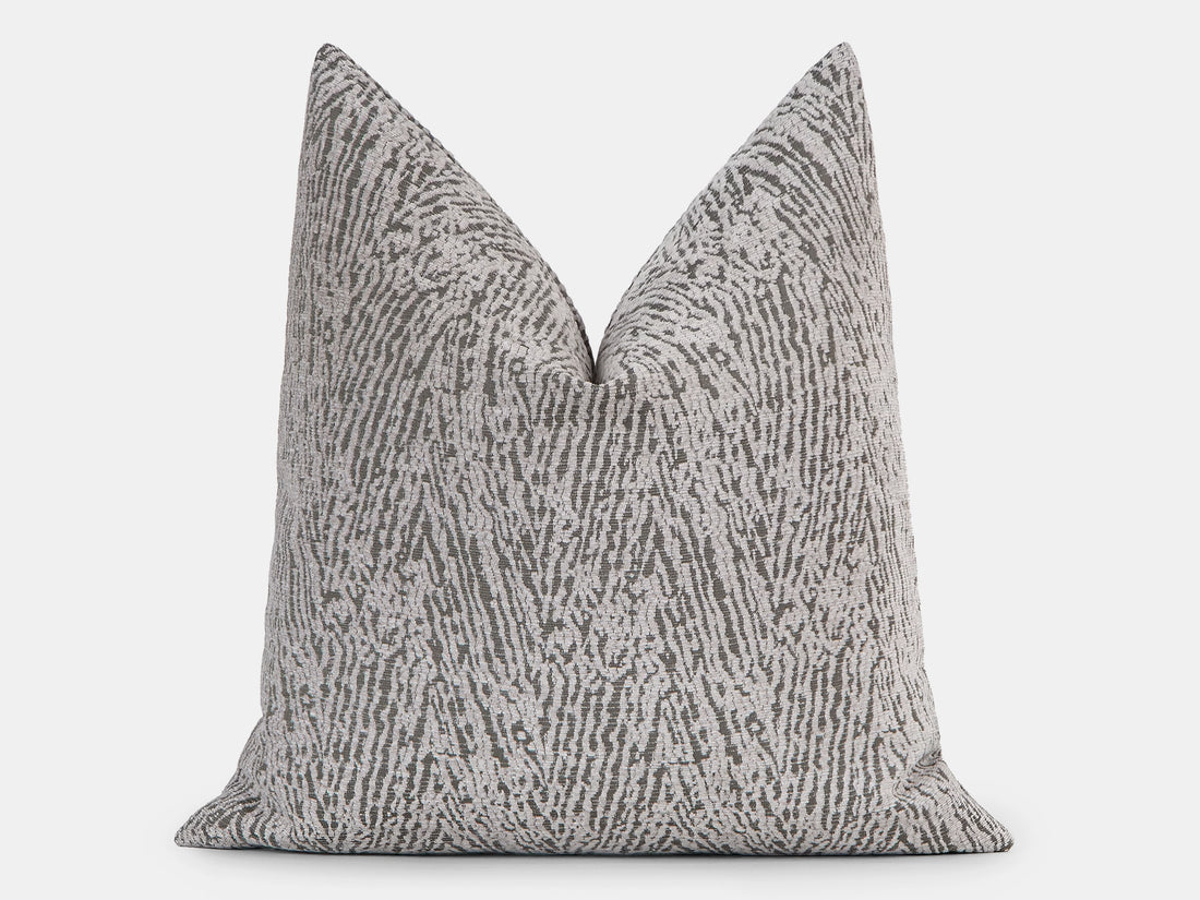 Greige Abstract Zebra Textured Pillow Cover