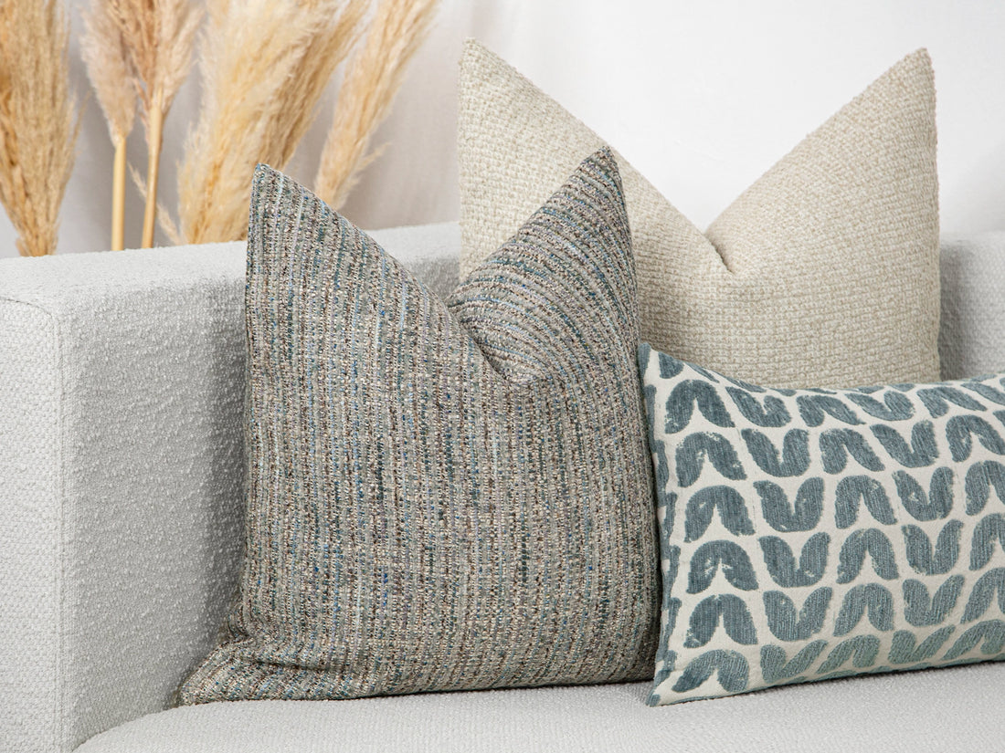 Aqua Blue Boho Pillow Cover