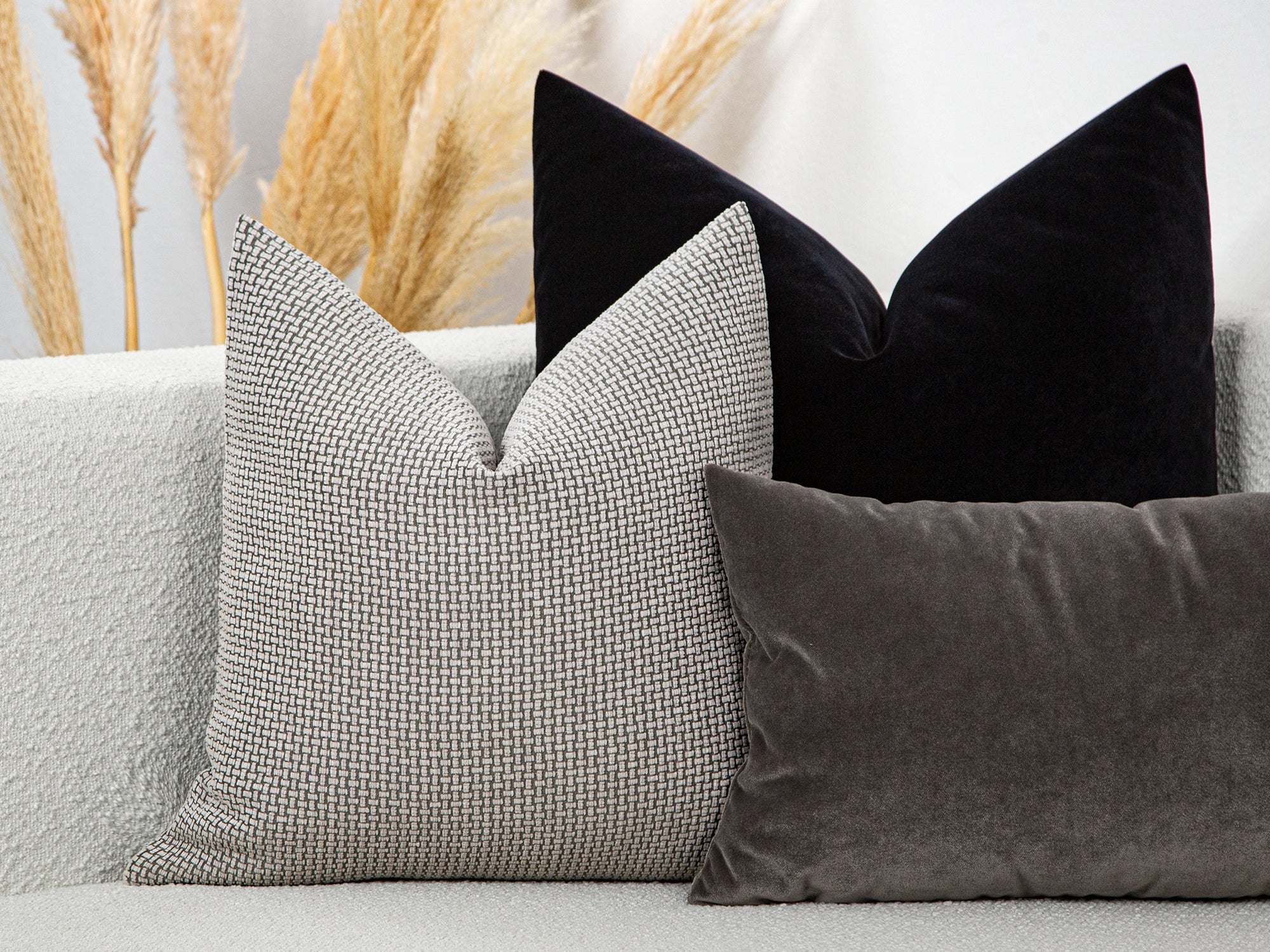 Greige Basket Weave Pillow Cover