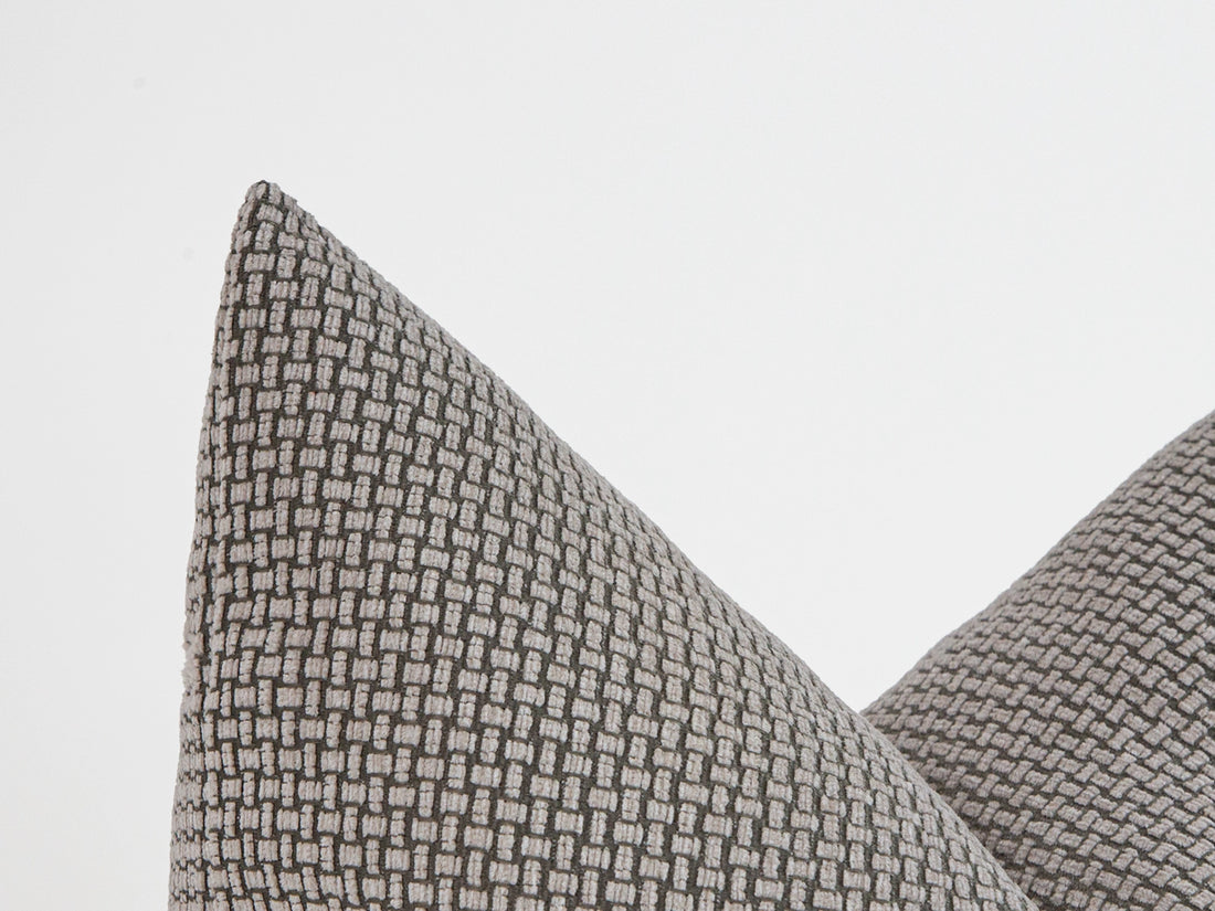 Greige Basket Weave Pillow Cover