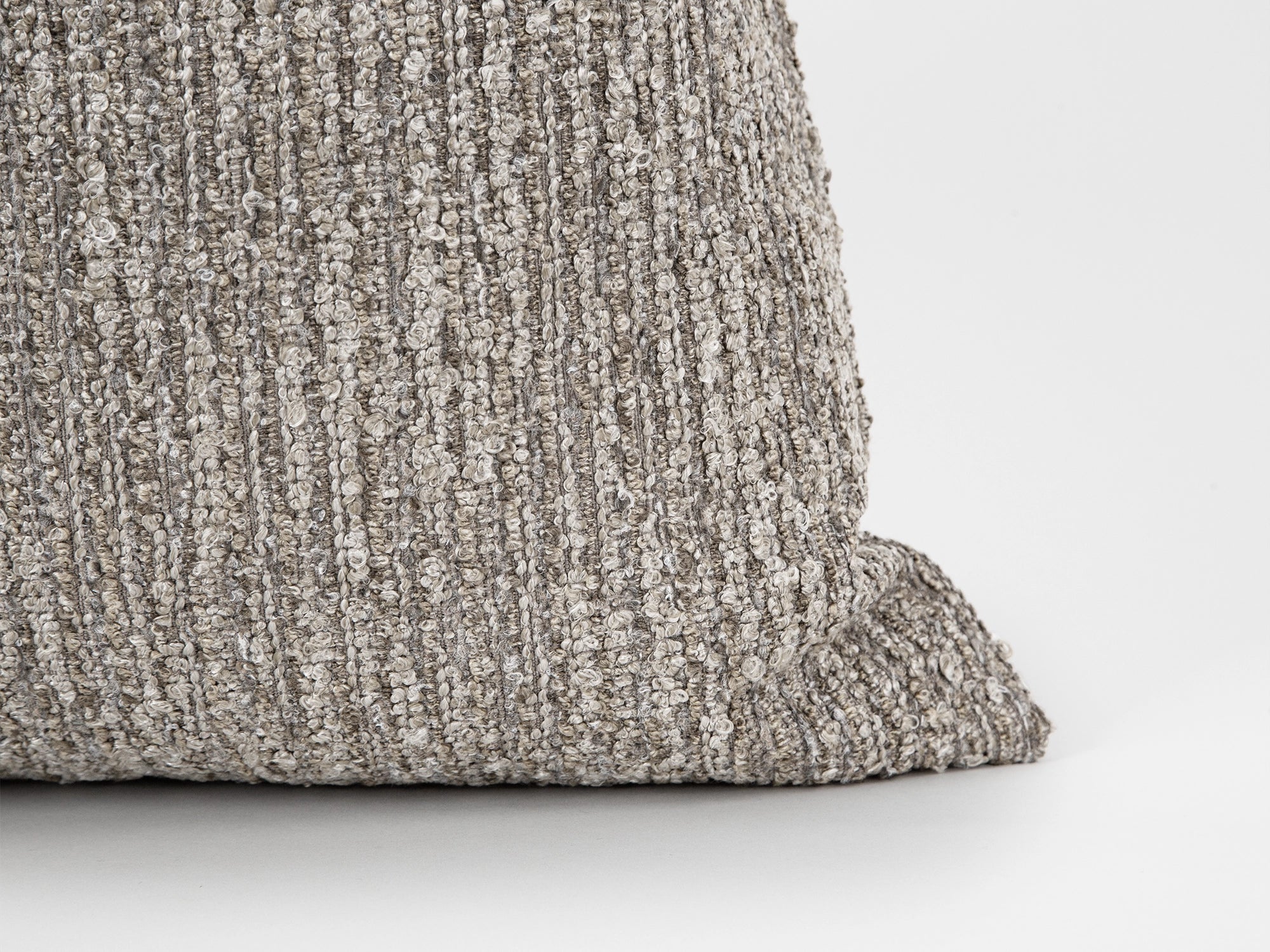 Greige Boucle Ribbed Pillow Cover