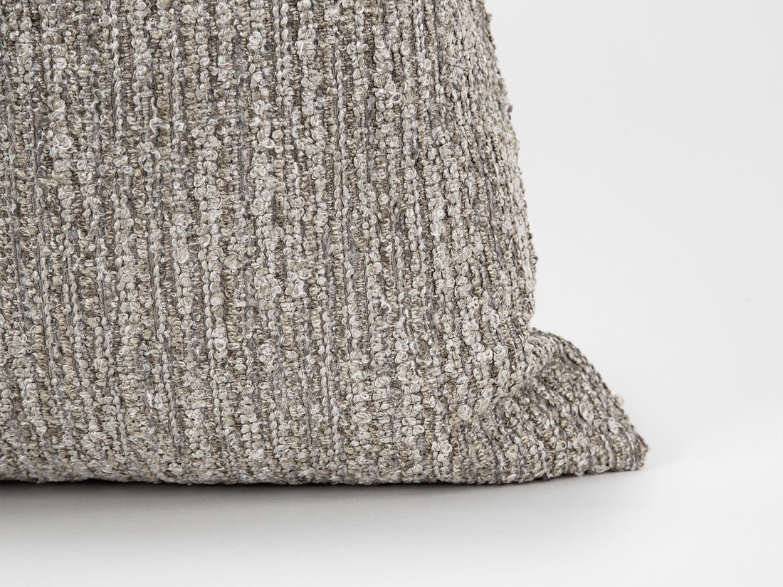 Greige Boucle Ribbed Pillow Cover