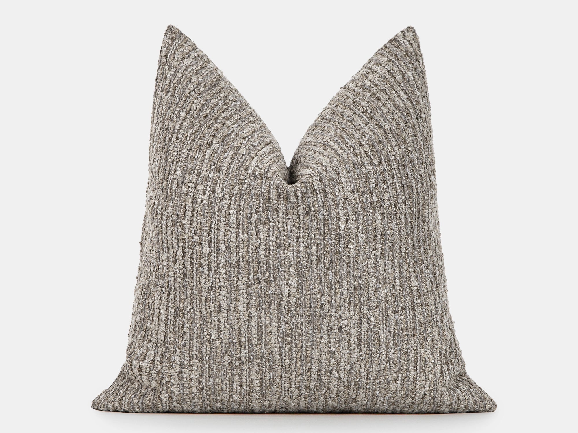 Greige Boucle Ribbed Pillow Cover