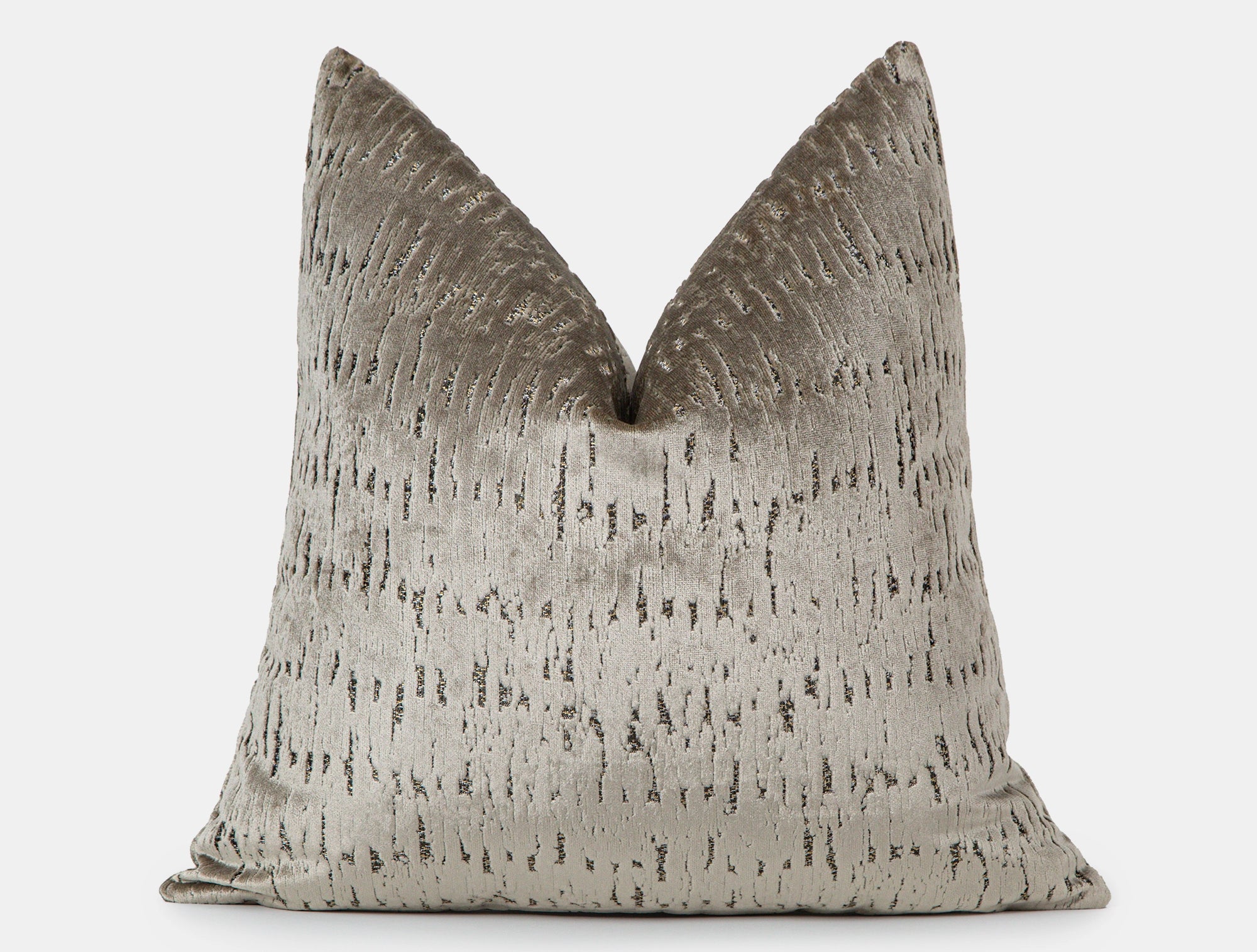 Greige Cut Velvet Luxury Pillow Cover