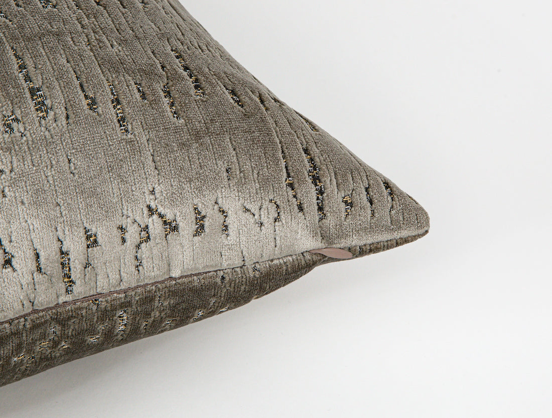 Greige Cut Velvet Luxury Pillow Cover