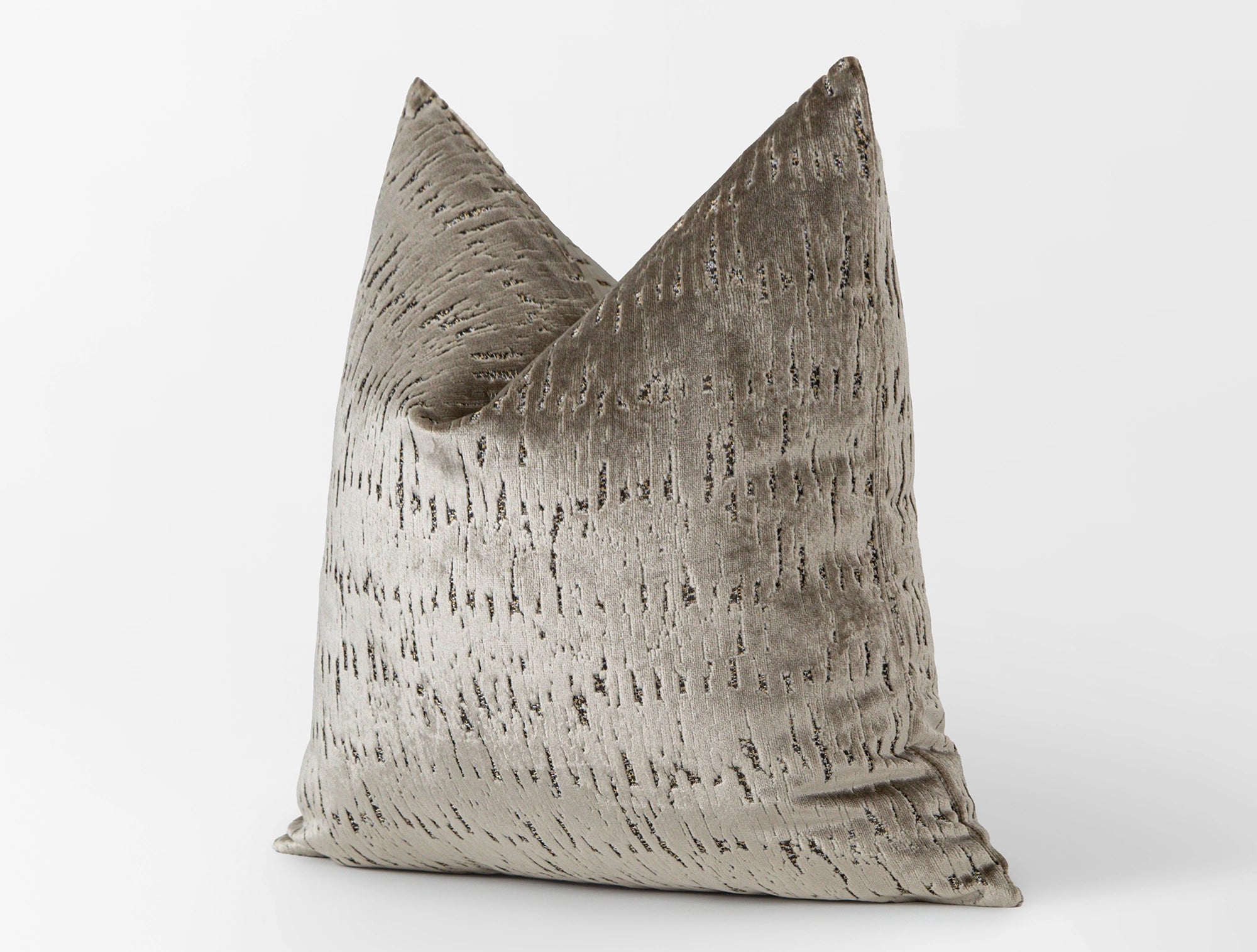 Greige Cut Velvet Luxury Pillow Cover