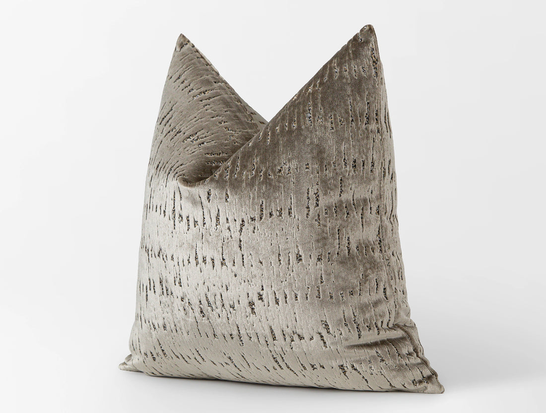 Greige Cut Velvet Luxury Pillow Cover