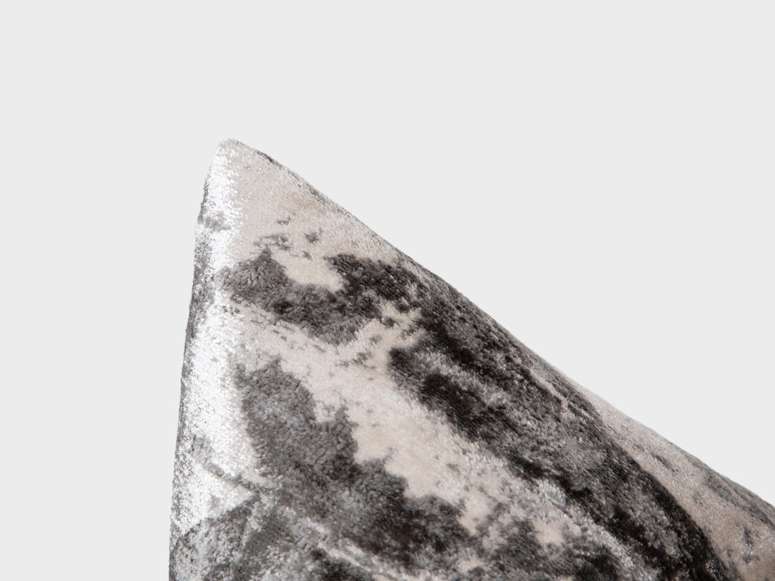 Greige Abstract Cut Velvet Pillow Cover
