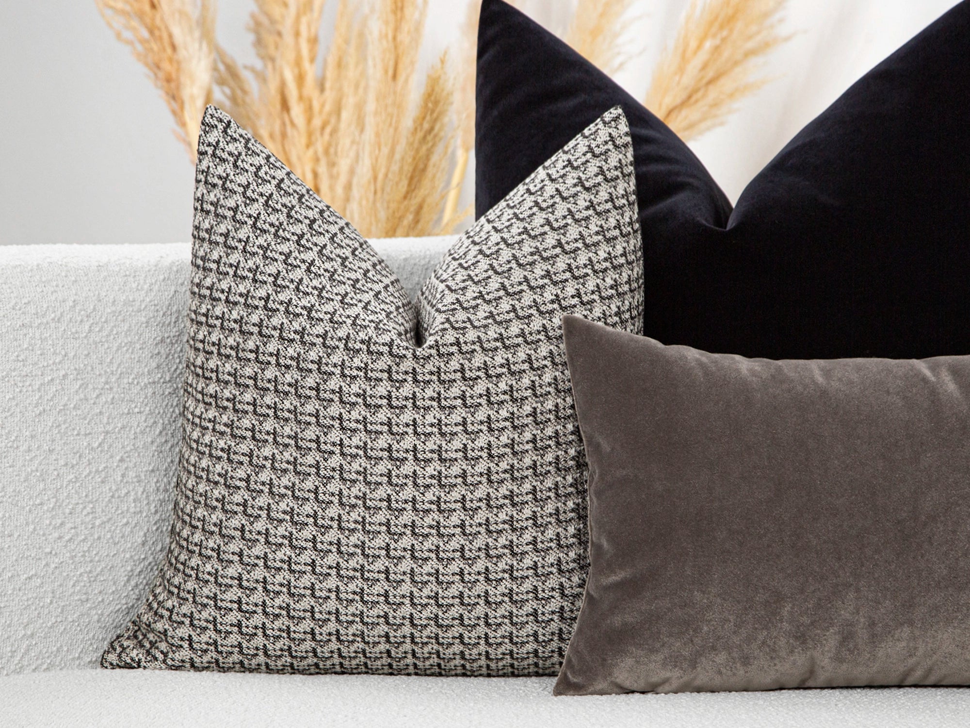 Greige & Charcoal Pillow Cover