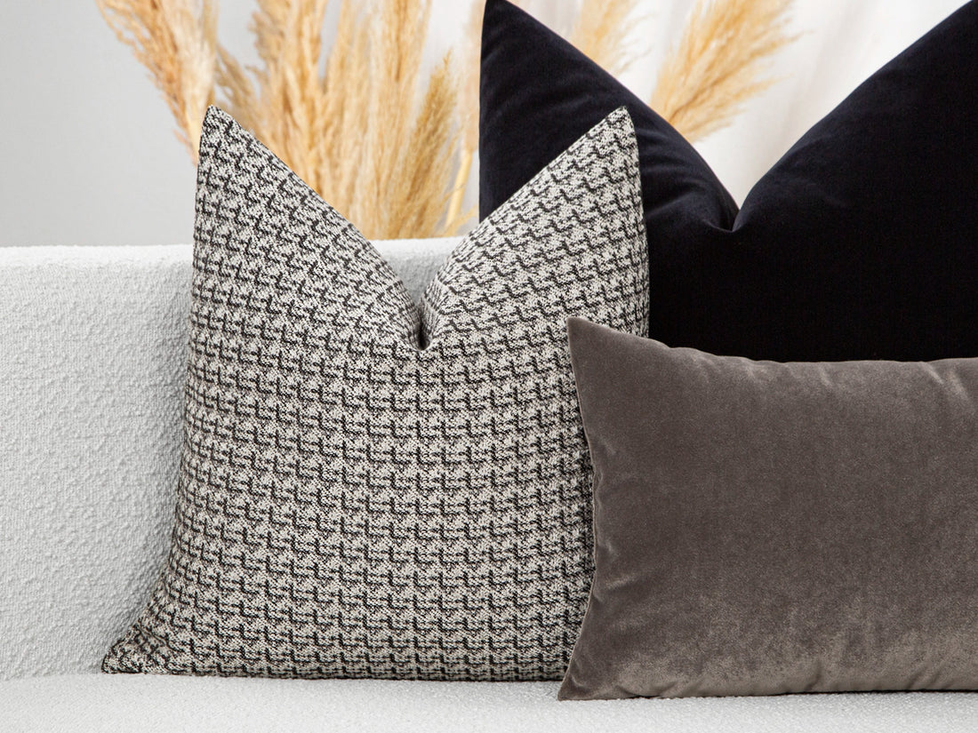 Greige & Charcoal Pillow Cover
