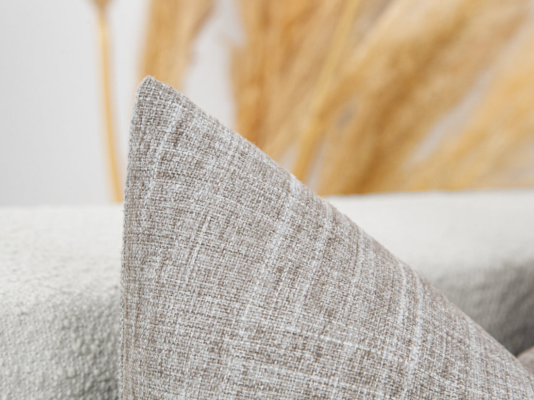 Greige Woven Pillow Cover