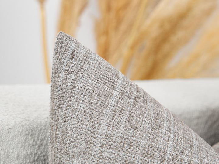 Greige Woven Pillow Cover