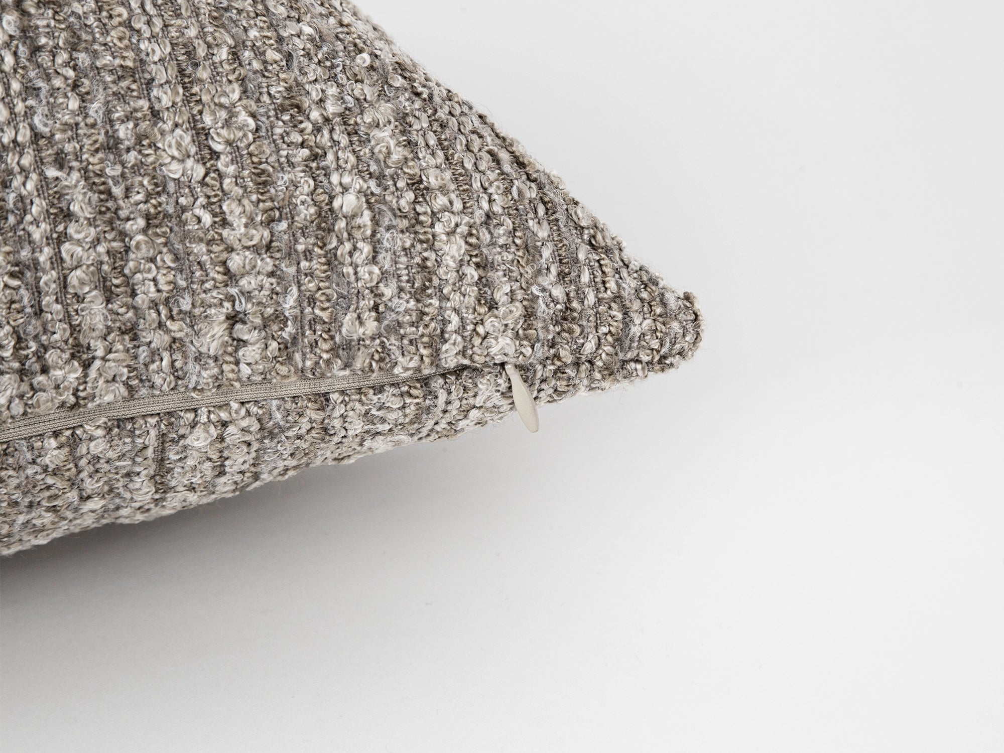 Greige Boucle Ribbed Pillow Cover
