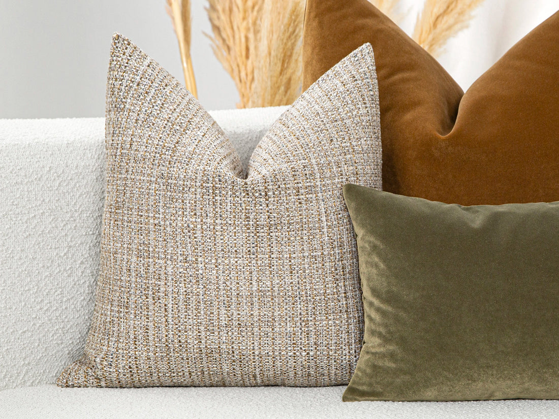 Greige Woven Pillow Cover