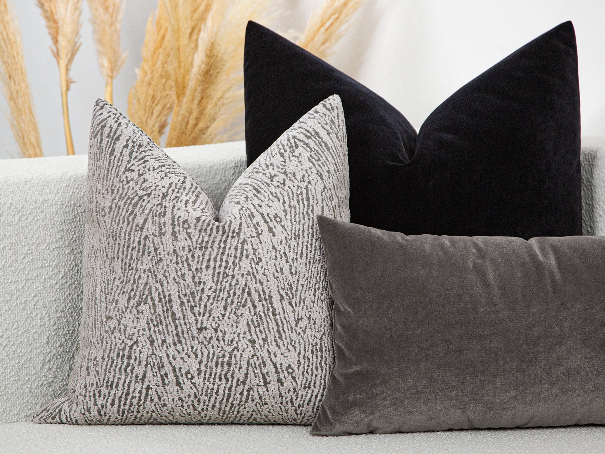 Greige Abstract Zebra Textured Pillow Cover