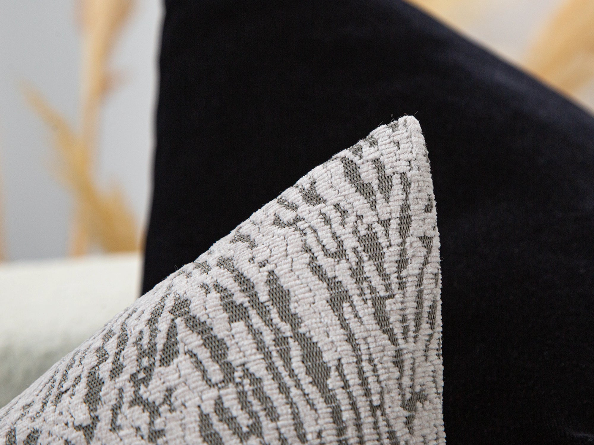 Greige Abstract Zebra Textured Pillow Cover