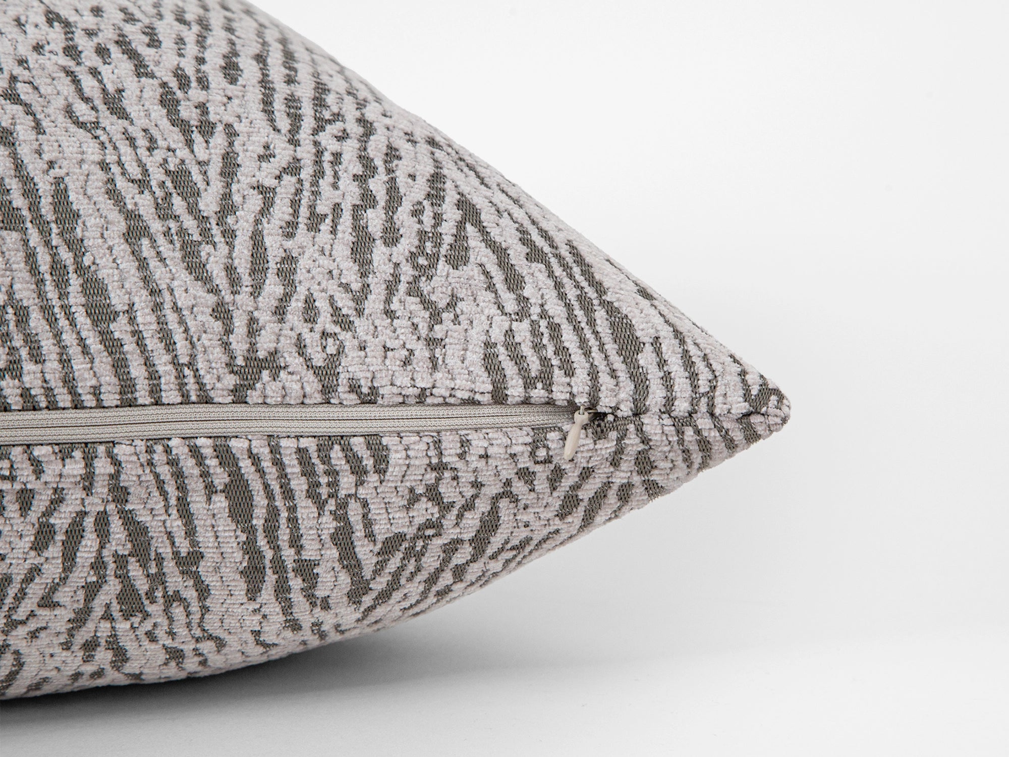 Greige Abstract Zebra Textured Pillow Cover