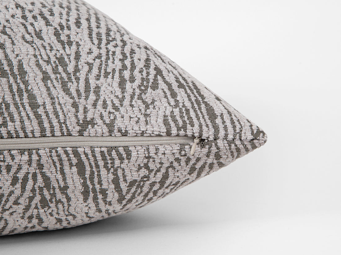 Greige Abstract Zebra Textured Pillow Cover