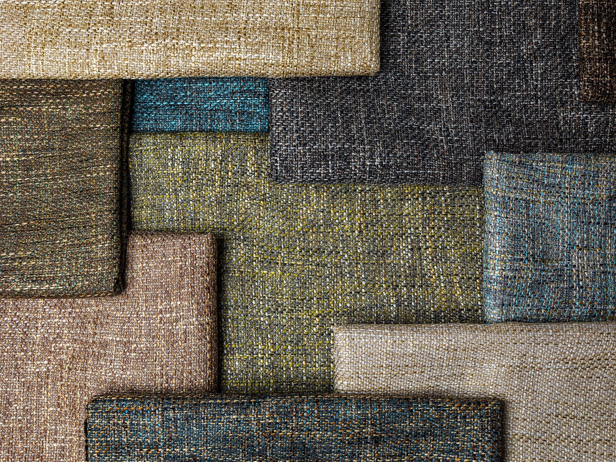 Blue & Brown Woven Upholstery Fabric - Harvest
