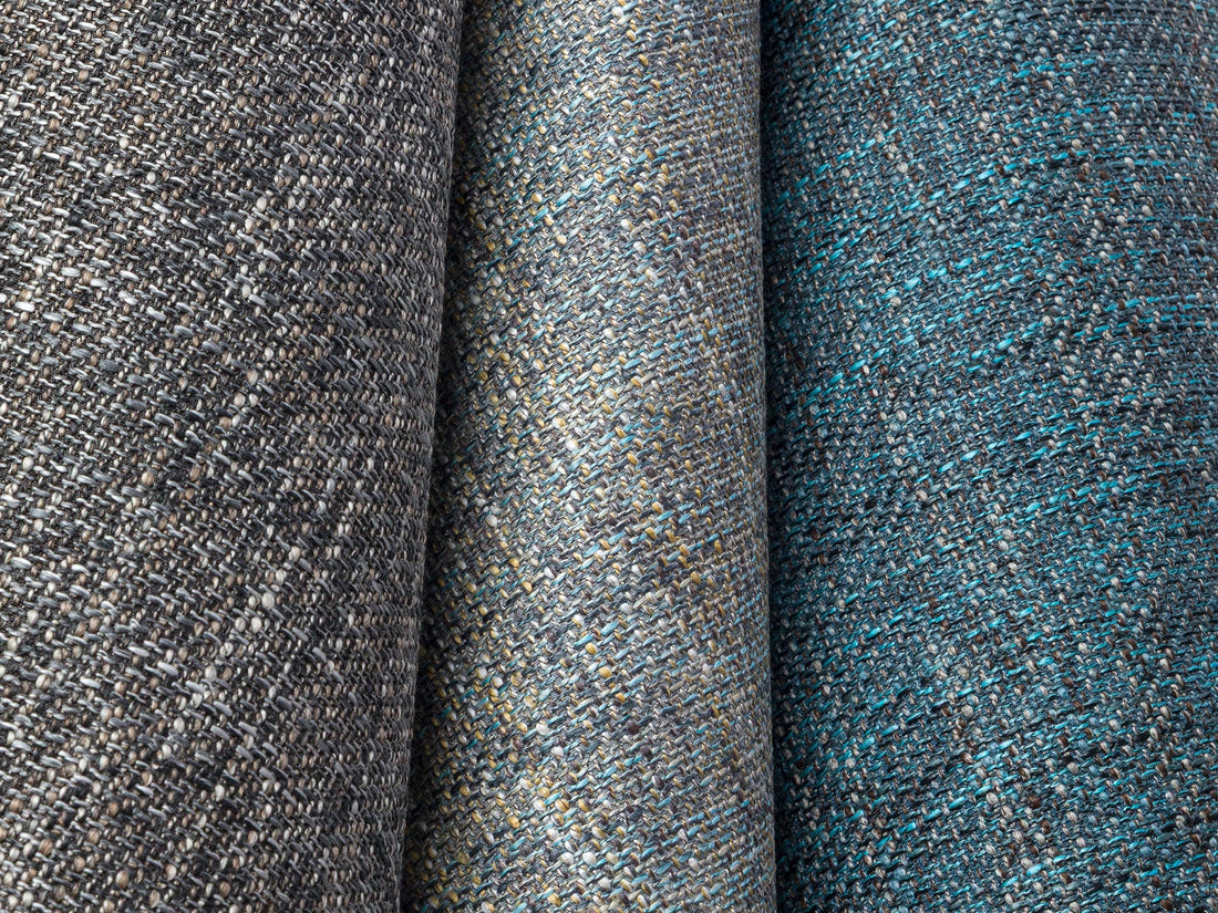Teal Blue Woven Upholstery Fabric - Harvest