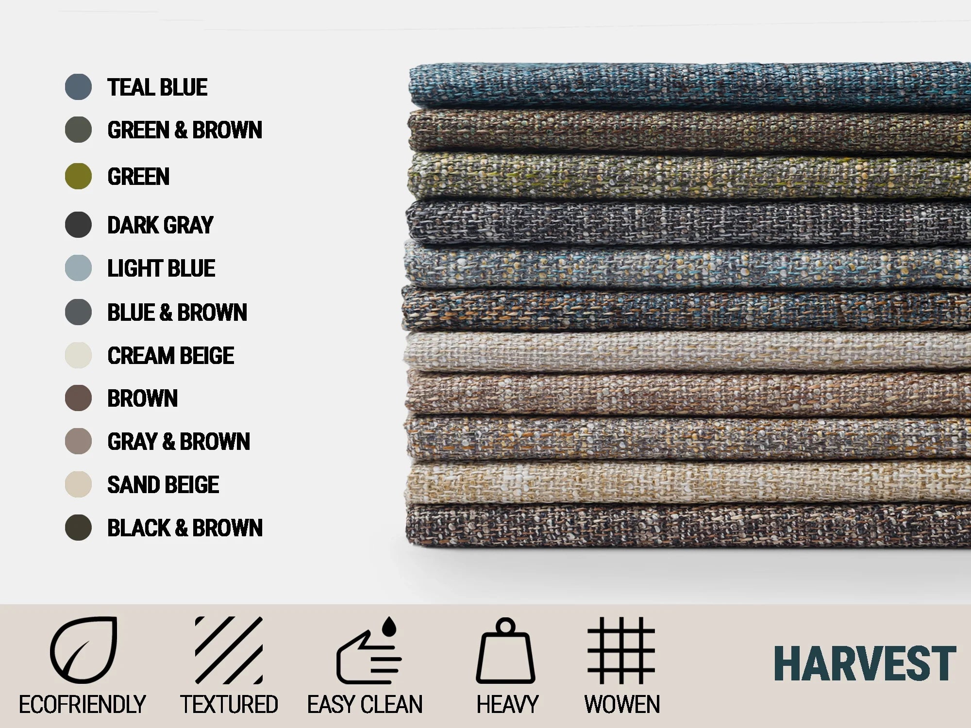 Blue & Brown Woven Upholstery Fabric - Harvest